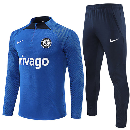 Buzo Completo Chelsea Azul Doble Tono