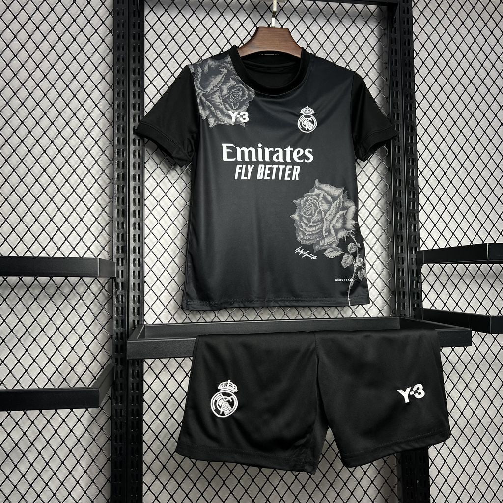 Real Madrid "Y-3 Rose Edition Black" 2024/25 Kit Niños