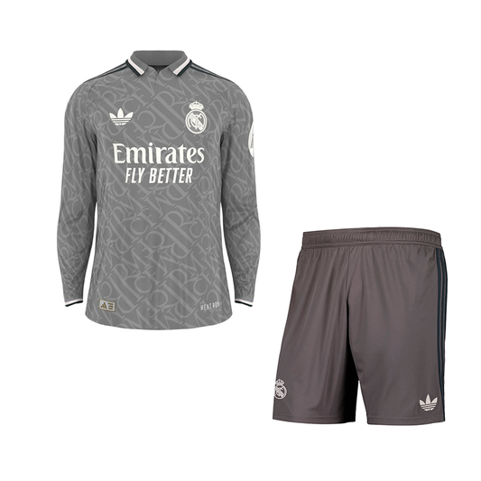 Real Madrid Tercera Manga Larga Kit Adulto 2024/25 Versión Fan