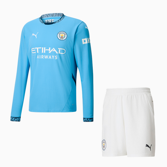 Manchester City Local Kit Adulto Manga Larga 2024/25 Versión Fan